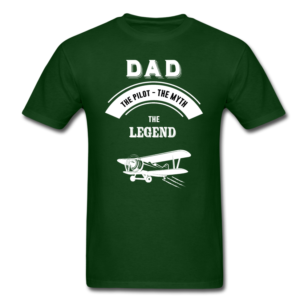 Dad Pilot Myth Legend - Biplane - White - Unisex Classic T-Shirt - forest green