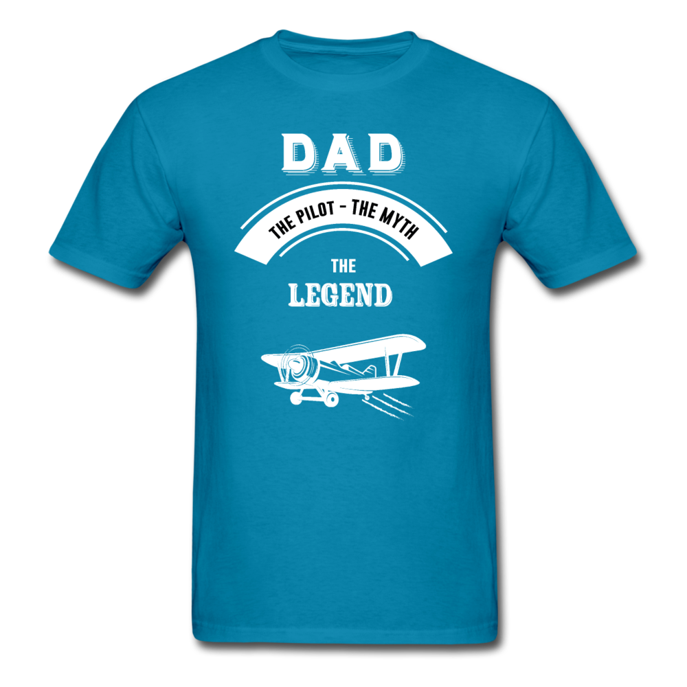 Dad Pilot Myth Legend - Biplane - White - Unisex Classic T-Shirt - turquoise