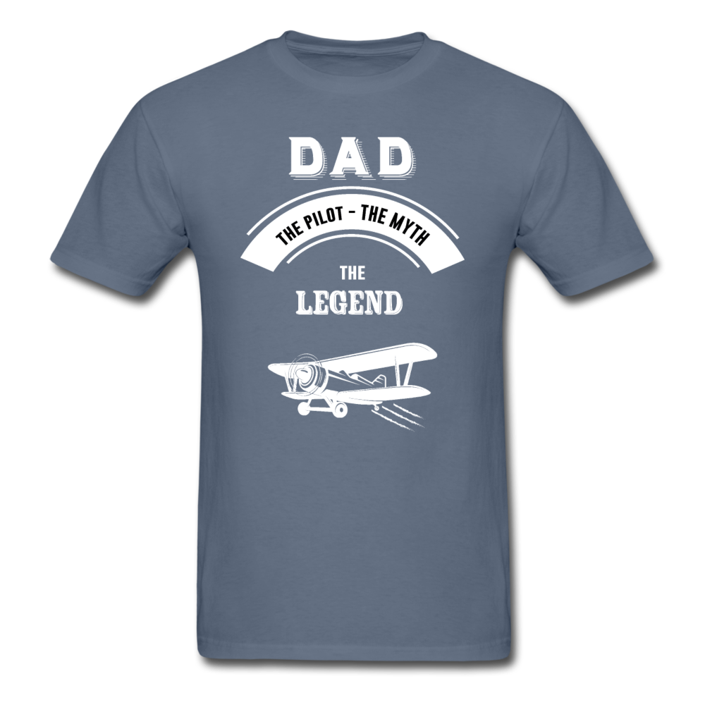 Dad Pilot Myth Legend - Biplane - White - Unisex Classic T-Shirt - denim