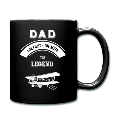 Dad Pilot Myth Legend - Biplane - White - Full Color Mug - black