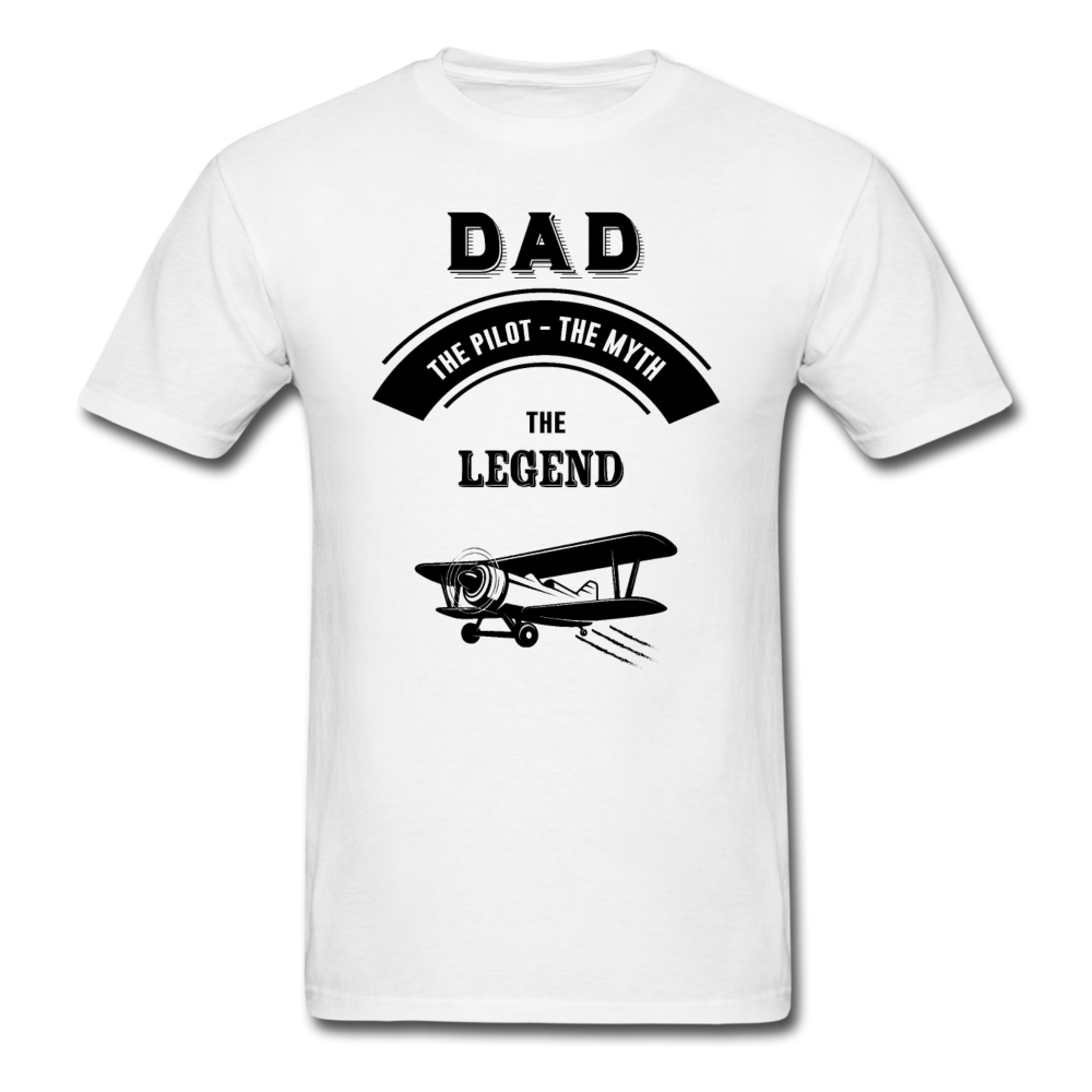 Dad Pilot Myth Legend - Biplane - Black - Unisex Classic T-Shirt - white