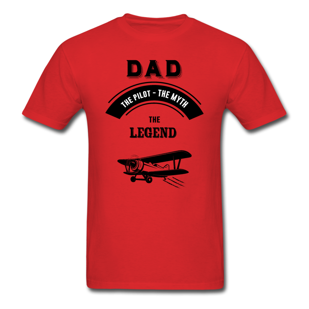 Dad Pilot Myth Legend - Biplane - Black - Unisex Classic T-Shirt - red