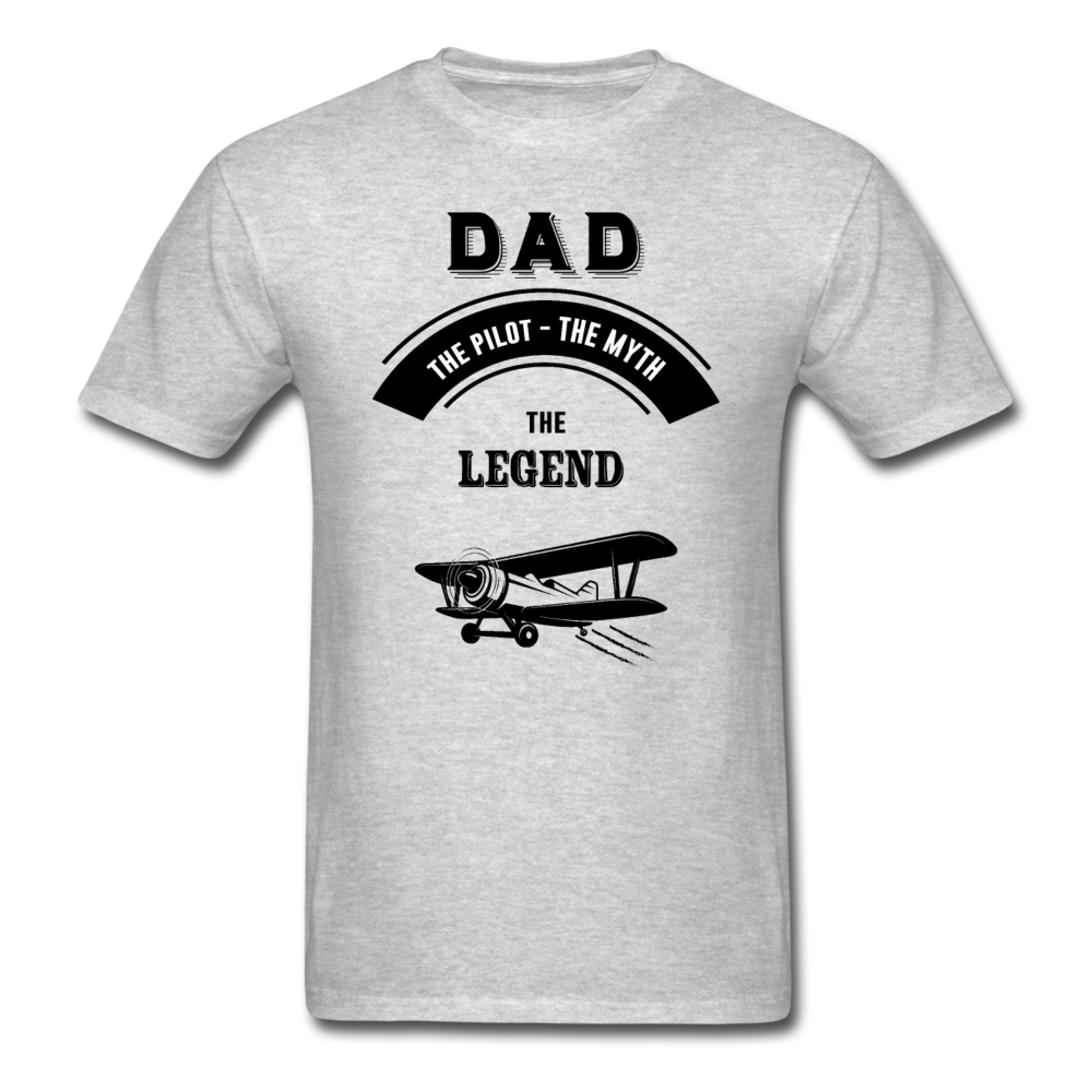 Dad Pilot Myth Legend - Biplane - Black - Unisex Classic T-Shirt - heather gray