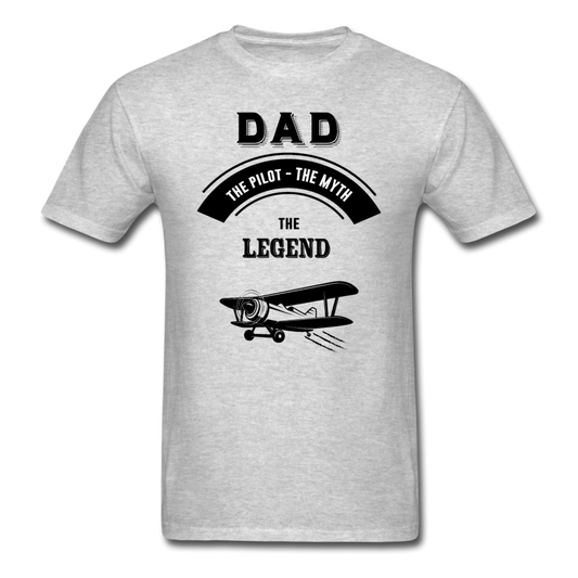 Dad Pilot Myth Legend - Biplane - Black - Unisex Classic T-Shirt - heather gray