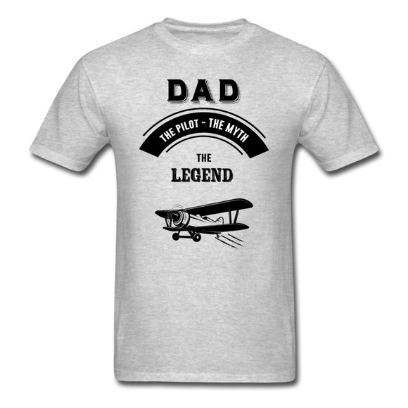 Dad Pilot Myth Legend - Biplane - Black - Unisex Classic T-Shirt - heather gray