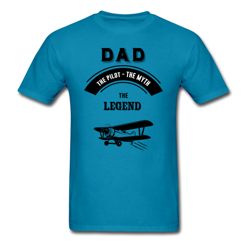 Dad Pilot Myth Legend - Biplane - Black - Unisex Classic T-Shirt - turquoise