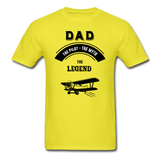 Dad Pilot Myth Legend - Biplane - Black - Unisex Classic T-Shirt - yellow