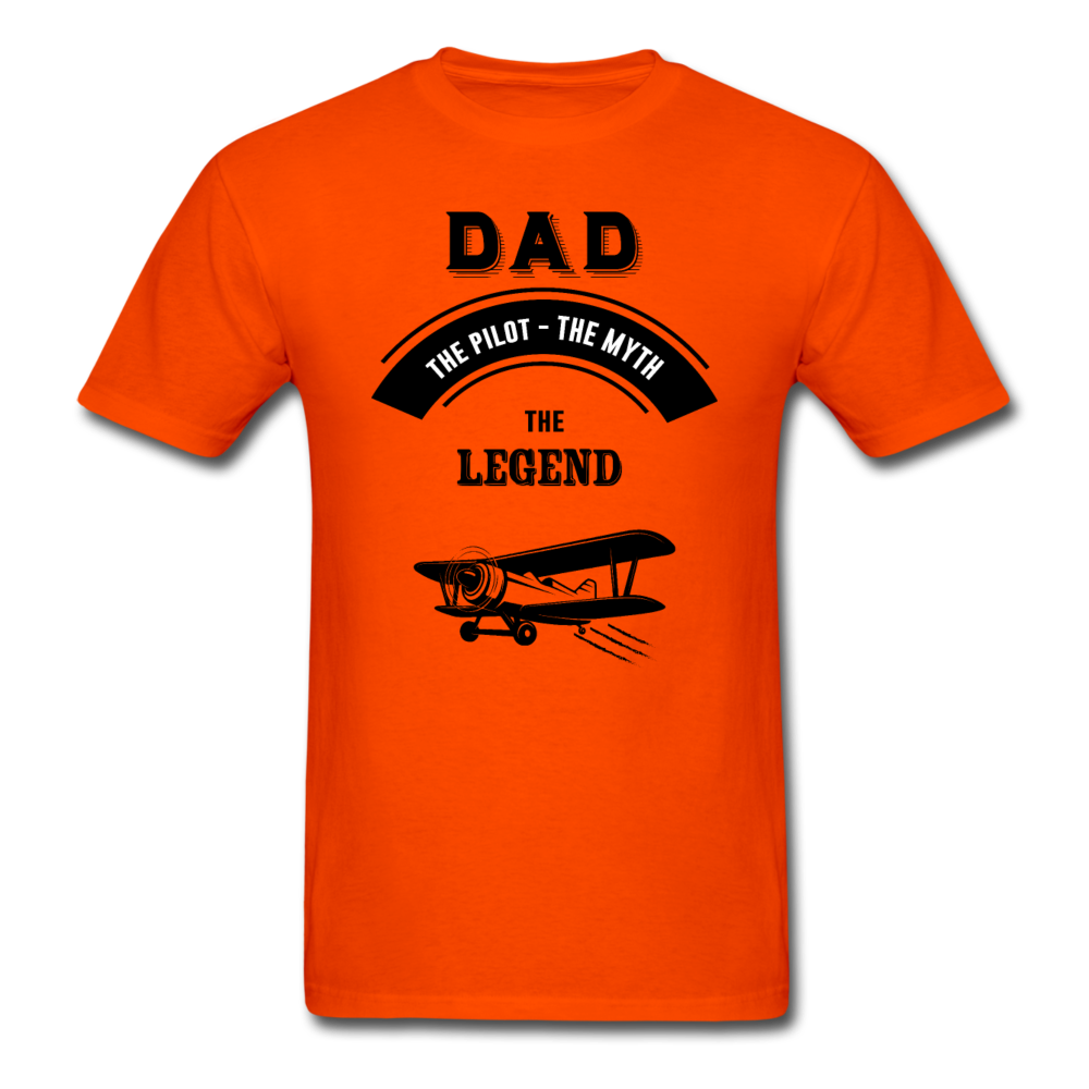 Dad Pilot Myth Legend - Biplane - Black - Unisex Classic T-Shirt - orange