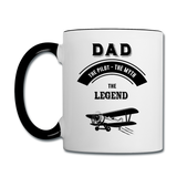 Dad Pilot Myth Legend - Biplane - Black - Contrast Coffee Mug - white/black