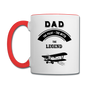 Dad Pilot Myth Legend - Biplane - Black - Contrast Coffee Mug - white/red