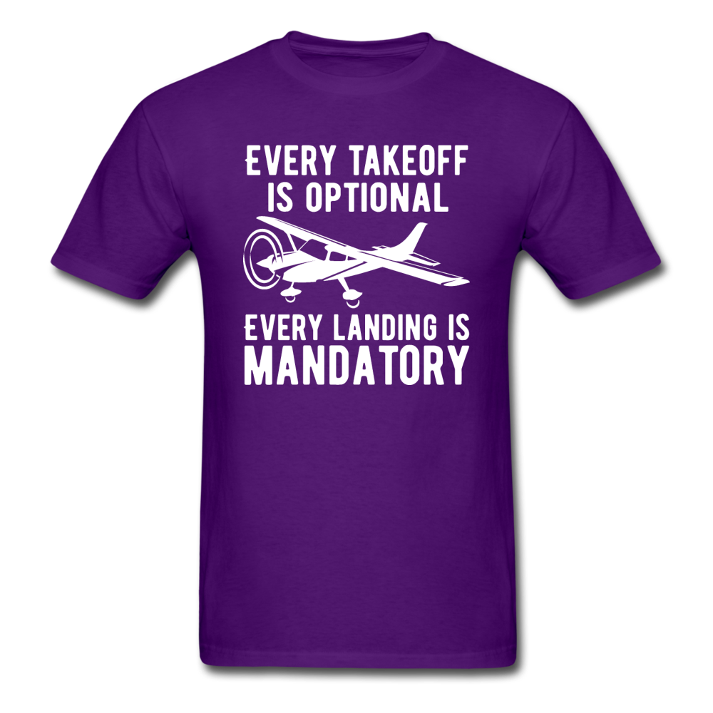 Every Takeoff Is Optional - White - Unisex Classic T-Shirt - purple