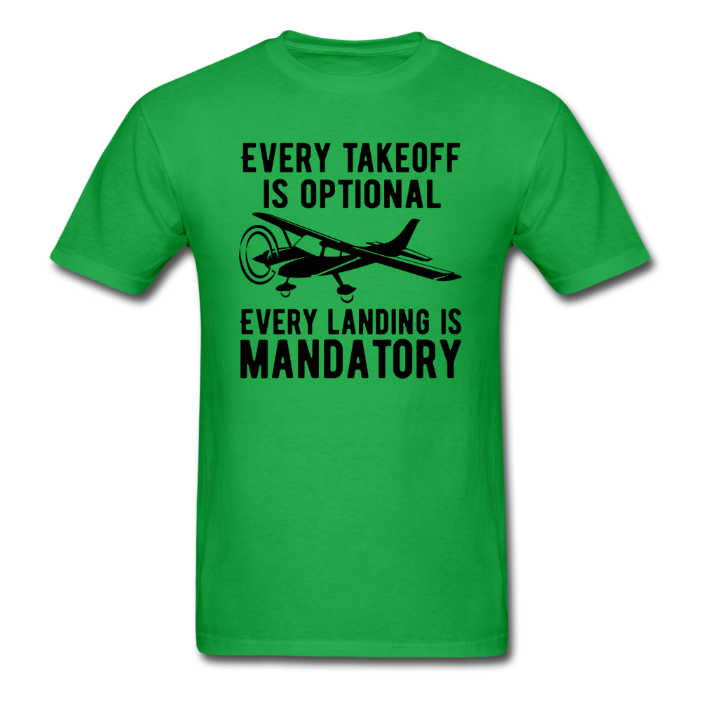 Every Takeoff Is Optional - Black - Unisex Classic T-Shirt - bright green