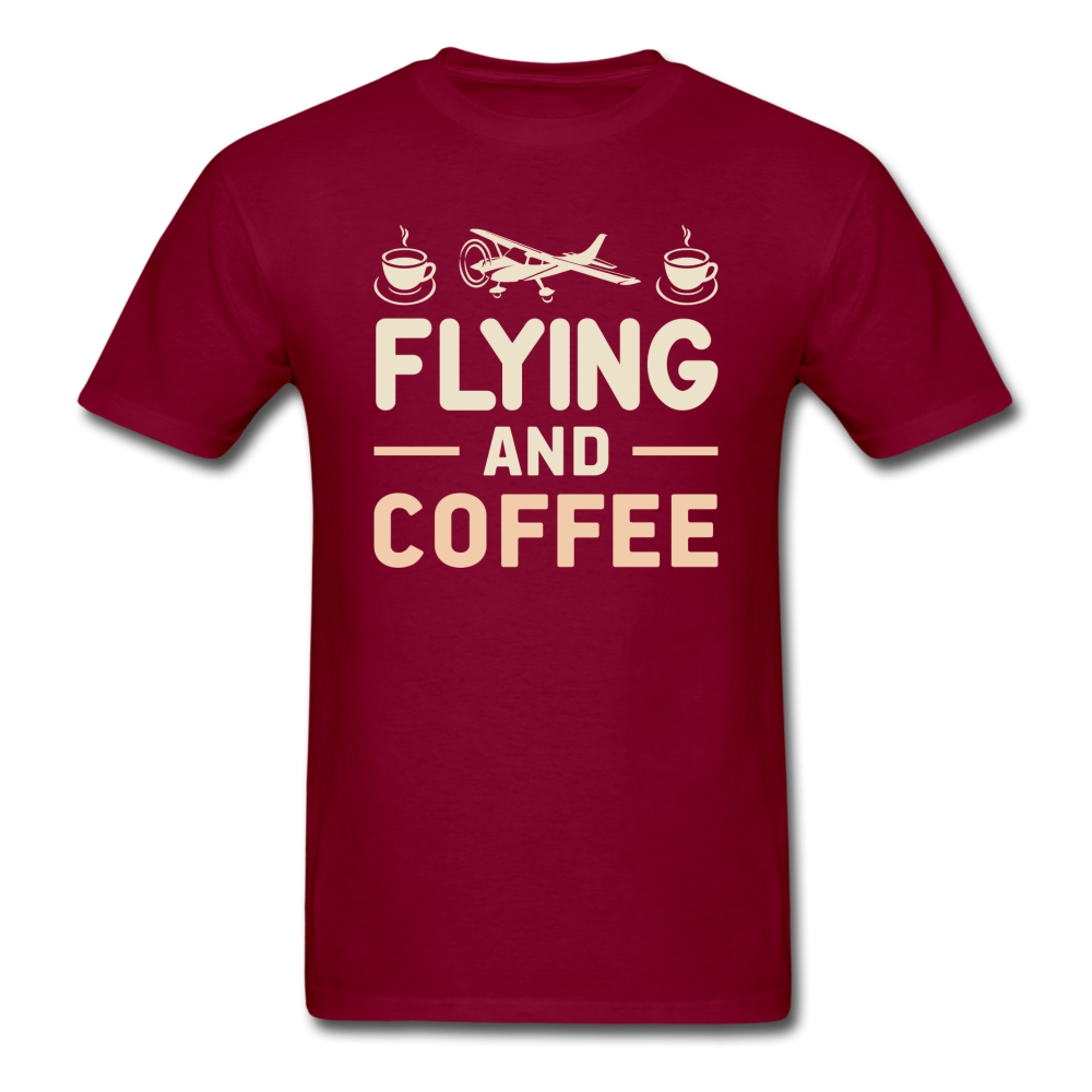 Flying And Coffee - Unisex Classic T-Shirt - burgundy