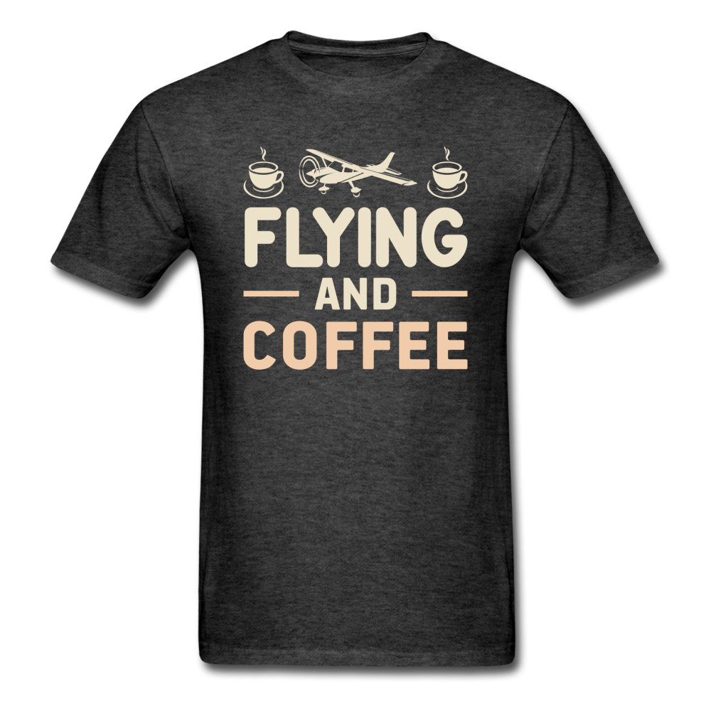 Flying And Coffee - Unisex Classic T-Shirt - heather black