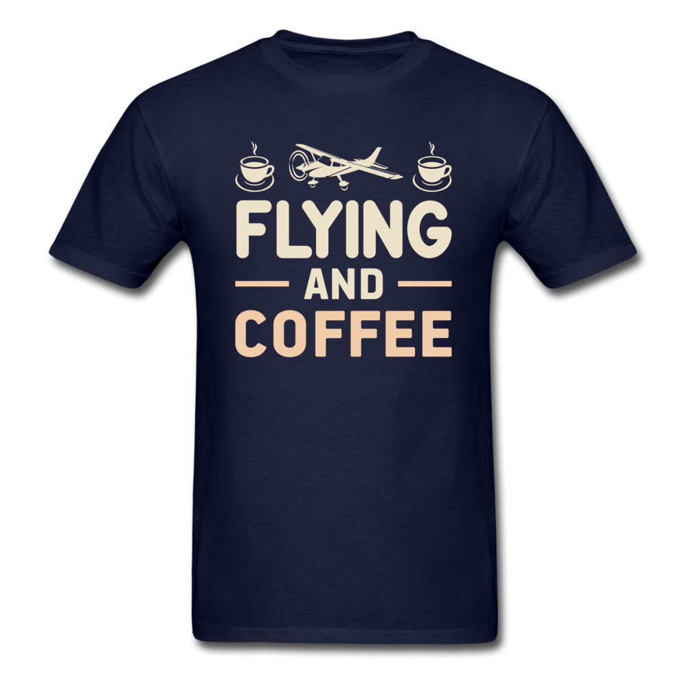 Flying And Coffee - Unisex Classic T-Shirt - navy