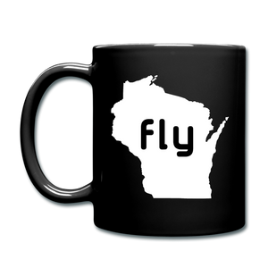 Fly Wisconsin - Word - White - Full Color Mug - black