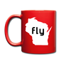 Fly Wisconsin - Word - White - Full Color Mug - red