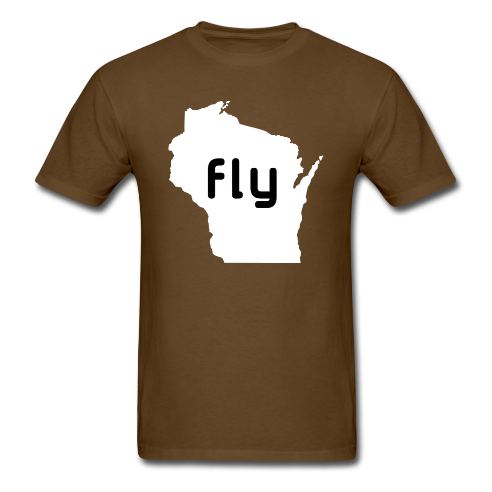 Fly Wisconsin - Word - White - Unisex Classic T-Shirt - brown