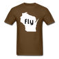 Fly Wisconsin - Word - White - Unisex Classic T-Shirt - brown