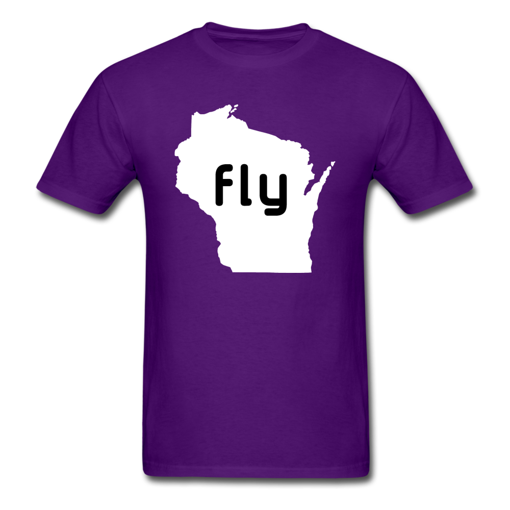 Fly Wisconsin - Word - White - Unisex Classic T-Shirt - purple