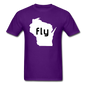 Fly Wisconsin - Word - White - Unisex Classic T-Shirt - purple