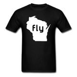 Fly Wisconsin - Word - White - Unisex Classic T-Shirt - black
