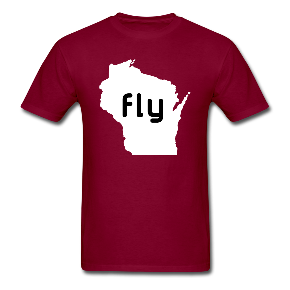 Fly Wisconsin - Word - White - Unisex Classic T-Shirt - burgundy