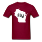 Fly Wisconsin - Word - White - Unisex Classic T-Shirt - burgundy