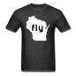 Fly Wisconsin - Word - White - Unisex Classic T-Shirt - heather black