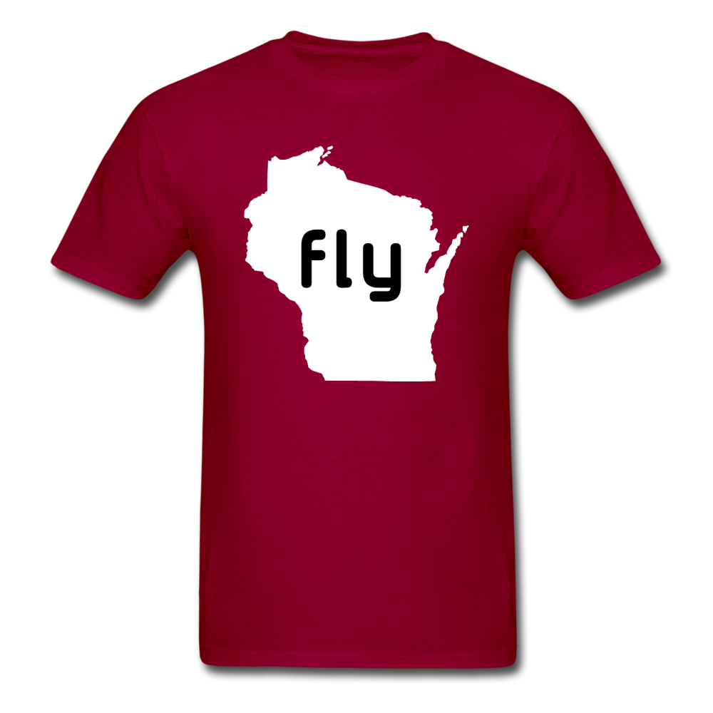 Fly Wisconsin - Word - White - Unisex Classic T-Shirt - dark red