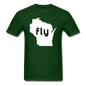 Fly Wisconsin - Word - White - Unisex Classic T-Shirt - forest green