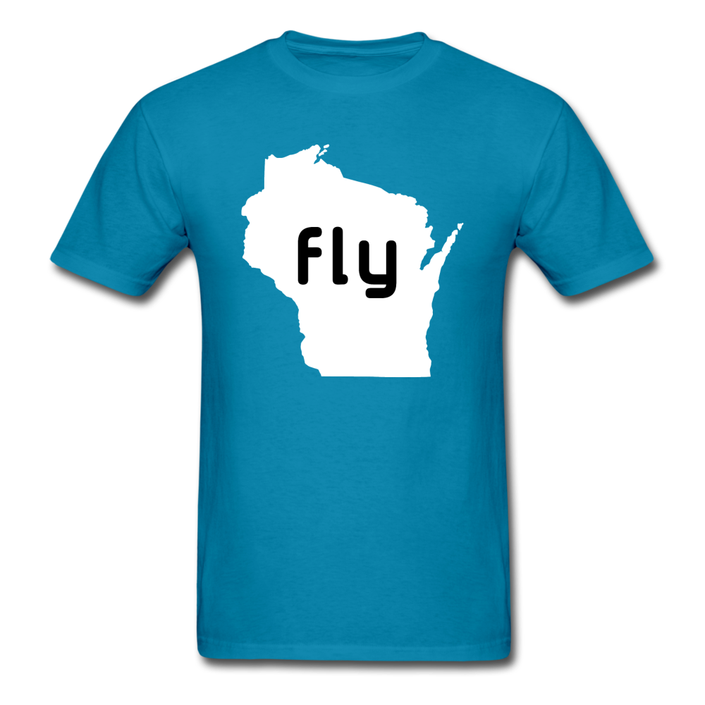 Fly Wisconsin - Word - White - Unisex Classic T-Shirt - turquoise