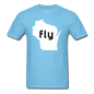 Fly Wisconsin - Word - White - Unisex Classic T-Shirt - aquatic blue