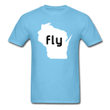 Fly Wisconsin - Word - White - Unisex Classic T-Shirt - aquatic blue