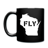 Fly Wisconsin - Word v2 - White - Full Color Mug - black