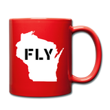 Fly Wisconsin - Word v2 - White - Full Color Mug - red