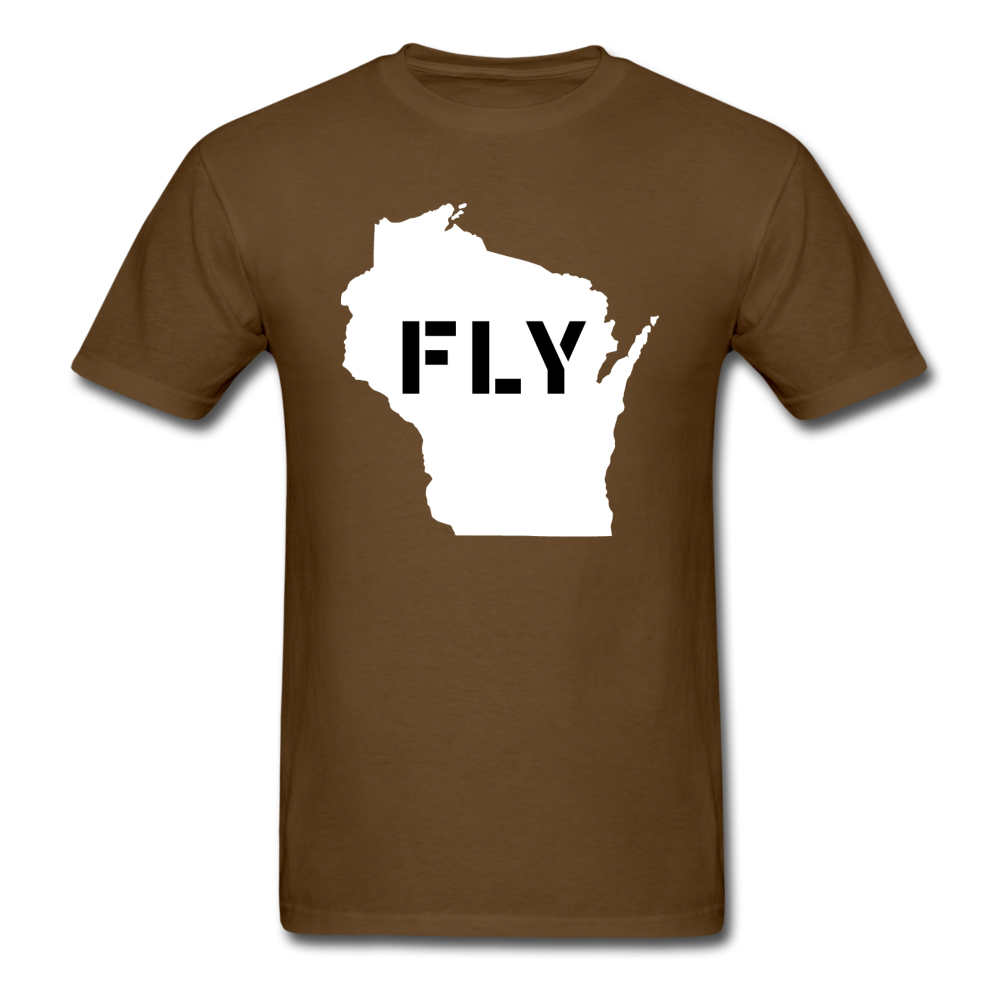 Fly Wisconsin - Word v2 - White - Unisex Classic T-Shirt - brown