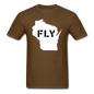 Fly Wisconsin - Word v2 - White - Unisex Classic T-Shirt - brown