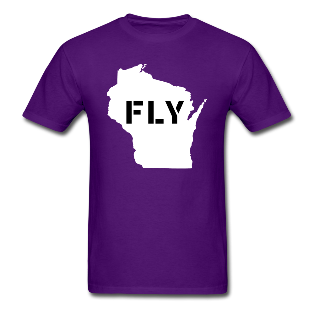 Fly Wisconsin - Word v2 - White - Unisex Classic T-Shirt - purple