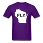 Fly Wisconsin - Word v2 - White - Unisex Classic T-Shirt - purple