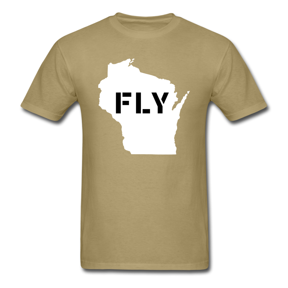 Fly Wisconsin - Word v2 - White - Unisex Classic T-Shirt - khaki