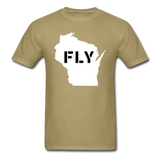 Fly Wisconsin - Word v2 - White - Unisex Classic T-Shirt - khaki
