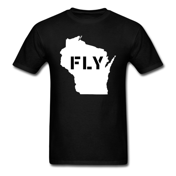 Fly Wisconsin - Word v2 - White - Unisex Classic T-Shirt - black