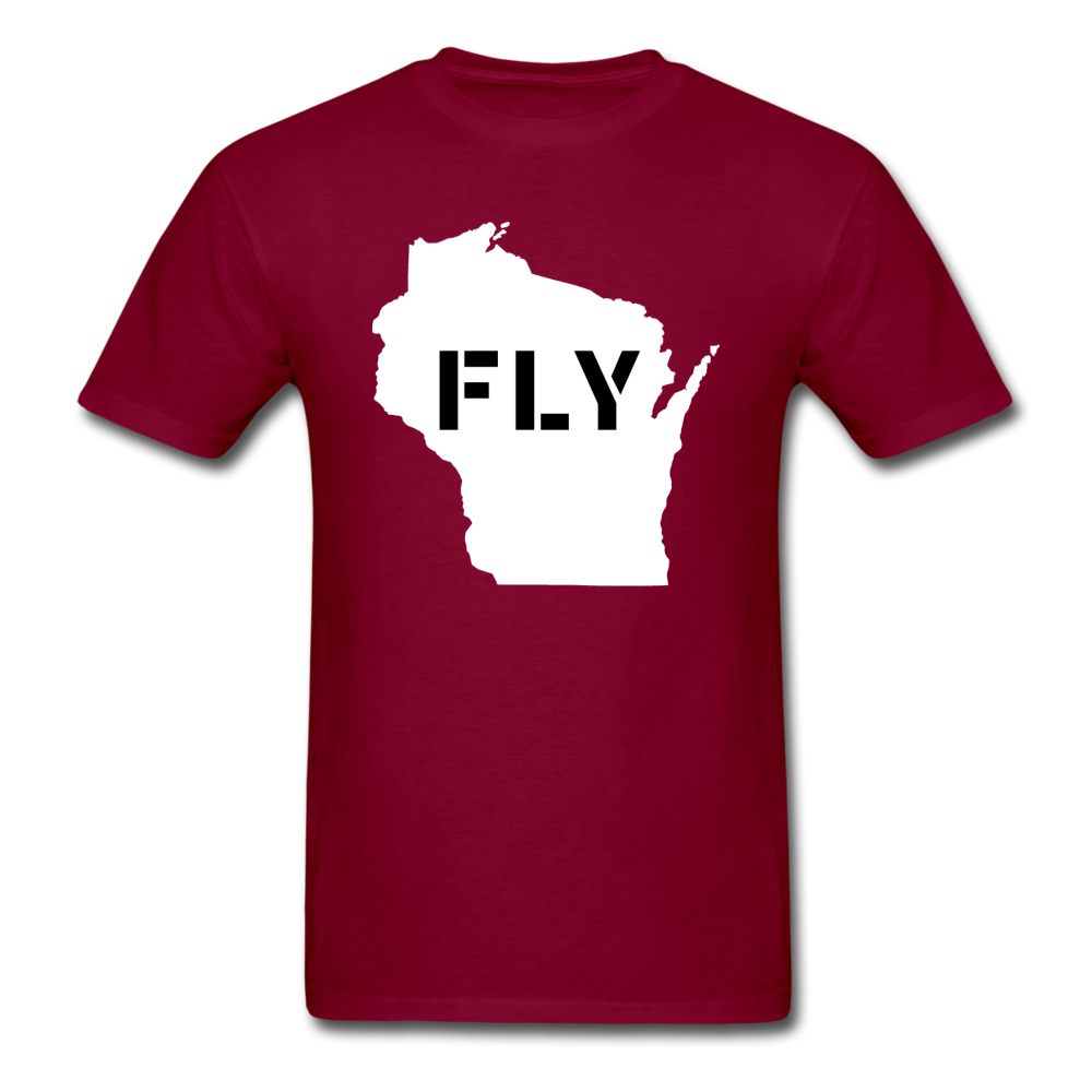 Fly Wisconsin - Word v2 - White - Unisex Classic T-Shirt - burgundy