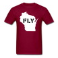 Fly Wisconsin - Word v2 - White - Unisex Classic T-Shirt - burgundy