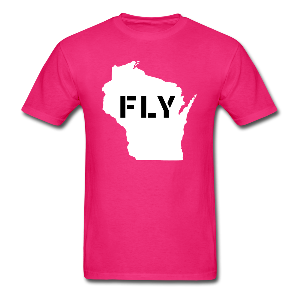 Fly Wisconsin - Word v2 - White - Unisex Classic T-Shirt - fuchsia