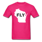 Fly Wisconsin - Word v2 - White - Unisex Classic T-Shirt - fuchsia