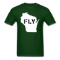 Fly Wisconsin - Word v2 - White - Unisex Classic T-Shirt - forest green