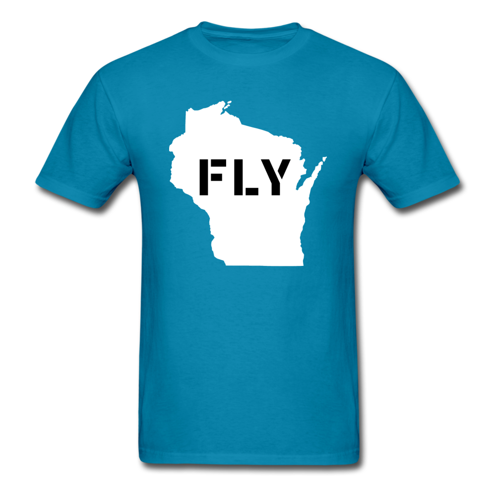 Fly Wisconsin - Word v2 - White - Unisex Classic T-Shirt - turquoise