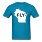 Fly Wisconsin - Word v2 - White - Unisex Classic T-Shirt - turquoise